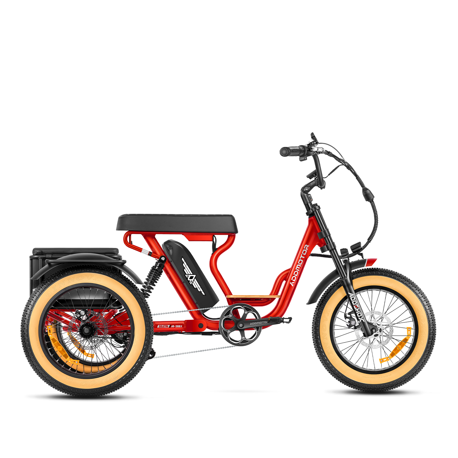 Addmotor best full suspension e trike Soletri in red